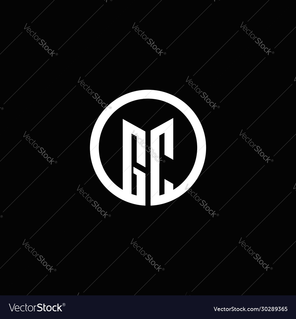 Gc monogram logo isolated with a rotating circle Vector Image Gc monogram logo isolated with a rotating circle