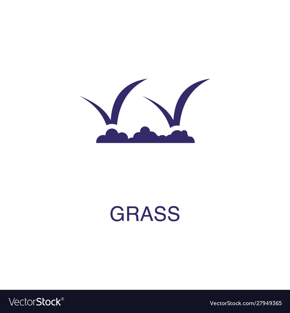 Grass element in flat simple style on white