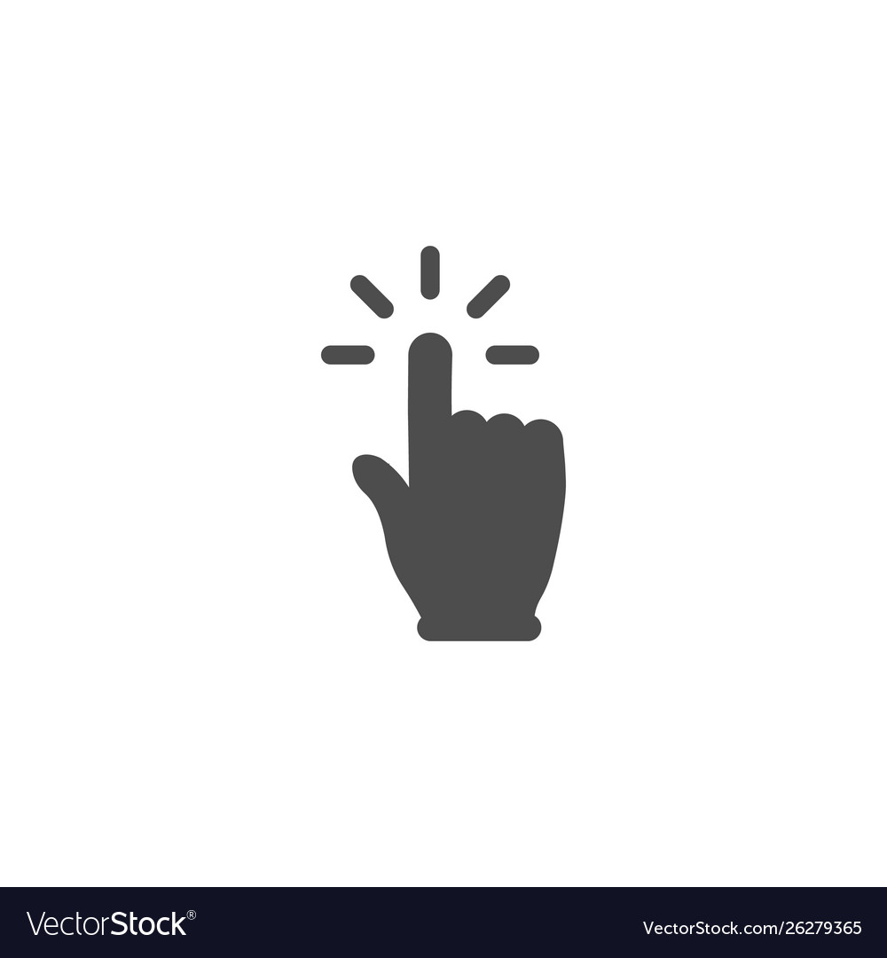 Hand click button simple design Royalty Free Vector Image