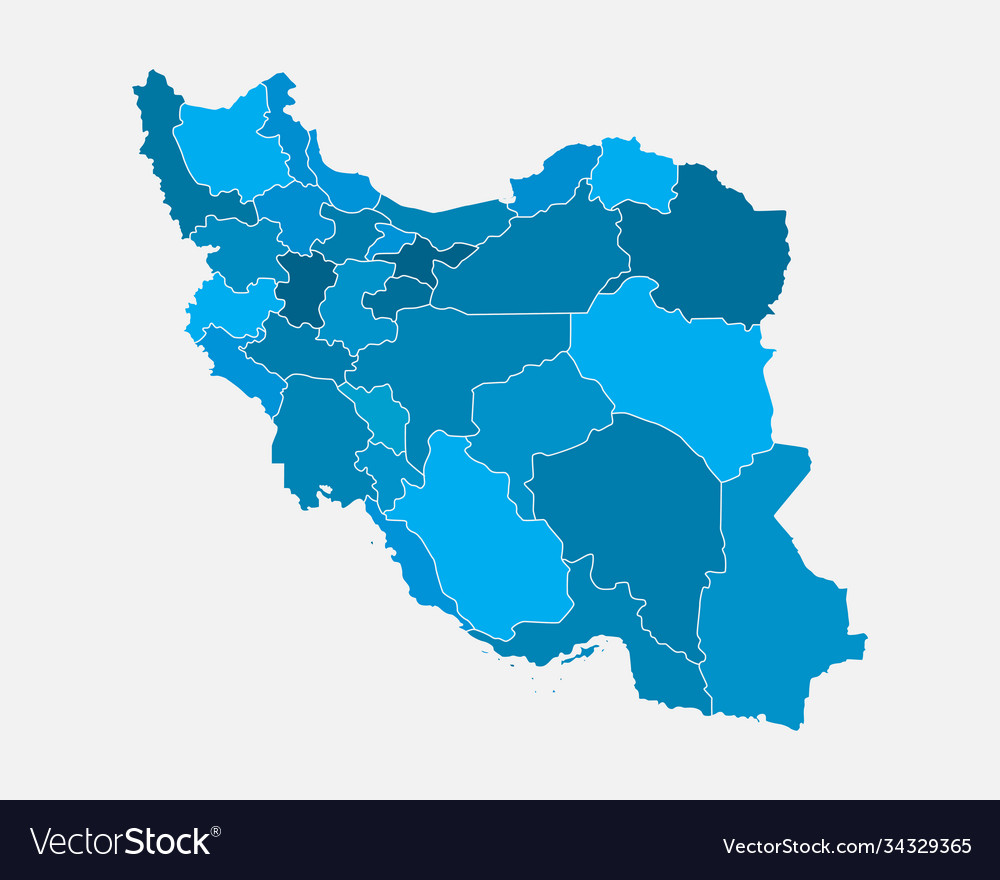 Iran Karte - Asia Land Provinzen Vorlage