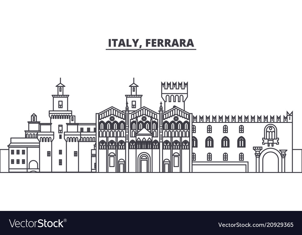 Italy ferrara line skyline Royalty Free Vector Image