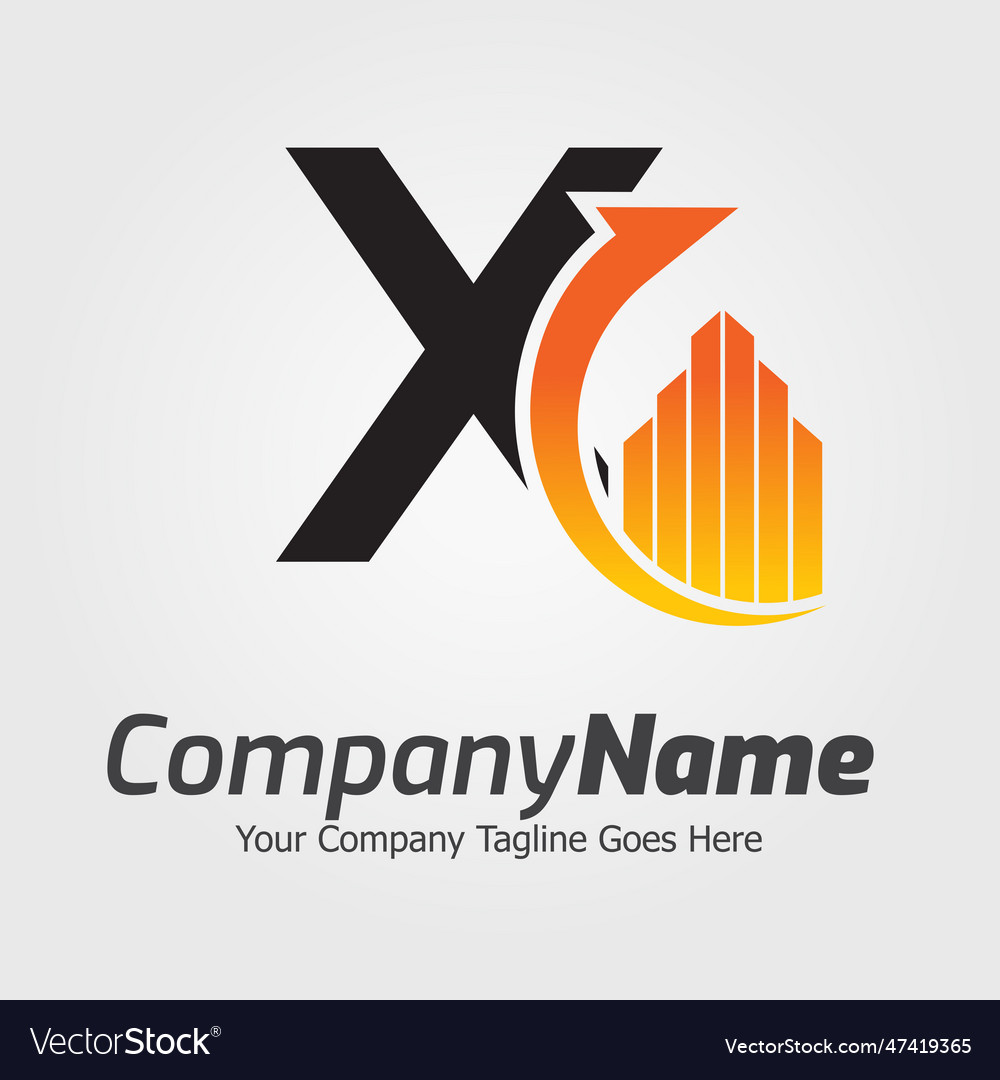 Brief x Logo Vorlage bunt Vector Image Brief x Logo Vorlage bunt