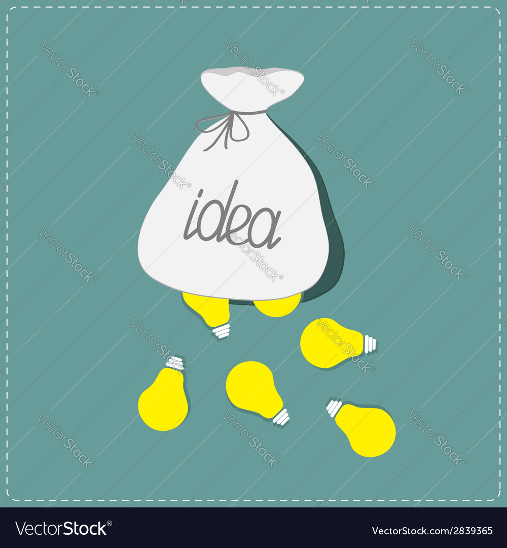 Light bulbs falling out of the bag idea concept