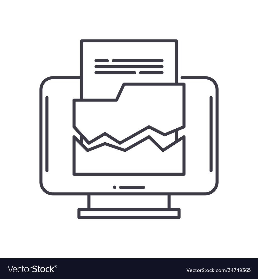 Verlorenes Datensymbol linear isoliert dünn