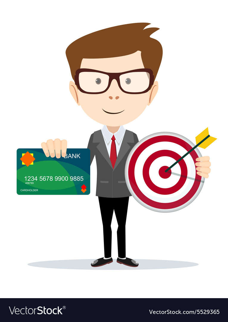 Man holding a credit card and target