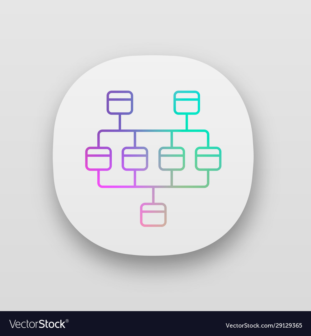 Network diagram app icon cluster