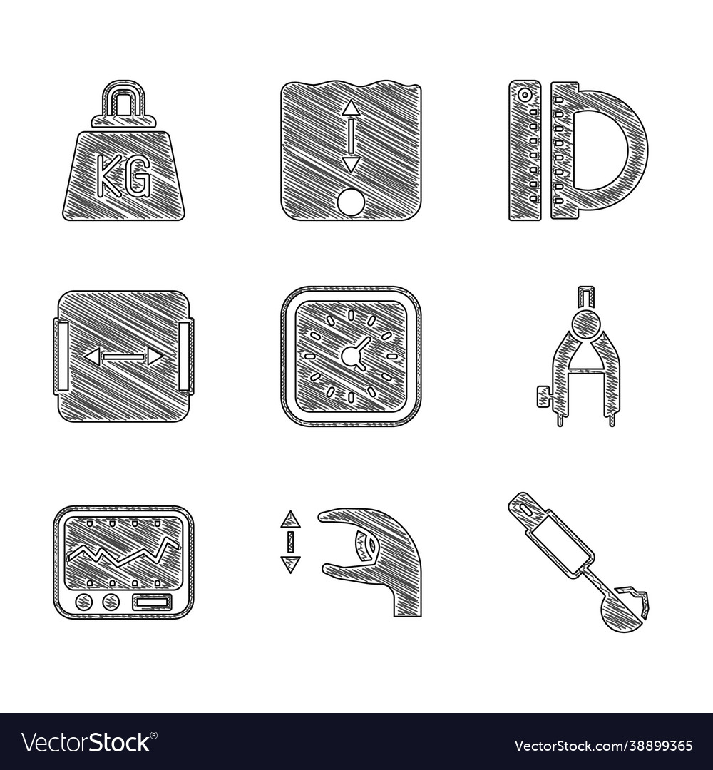 Set clock approximate measurements measuring Vector Image Set clock approximate measurements measuring