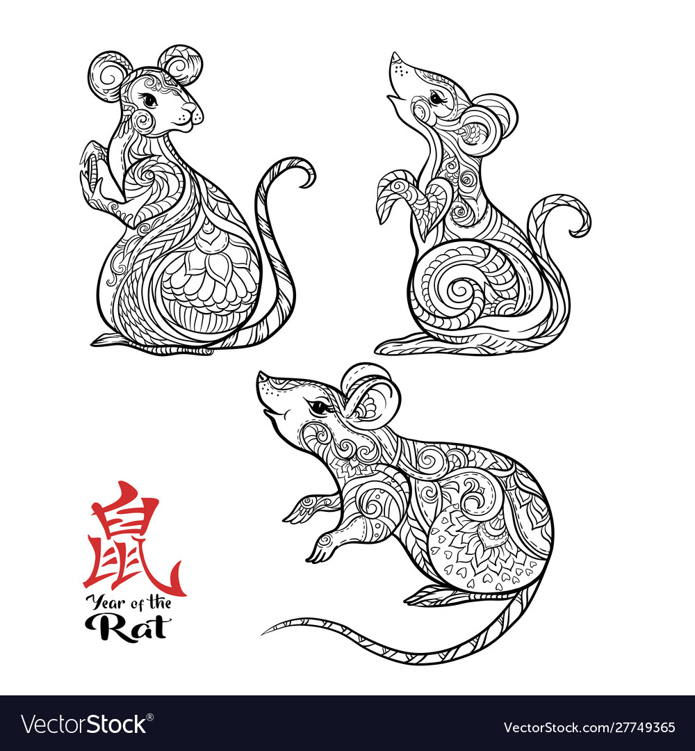 Set three mouse rat