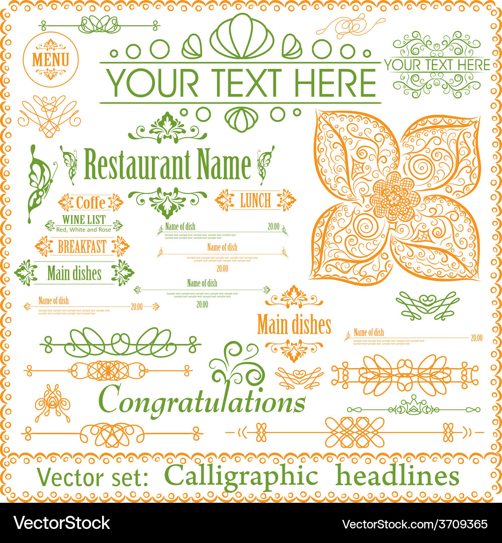 Set vintage design elements Royalty Free Vector Image