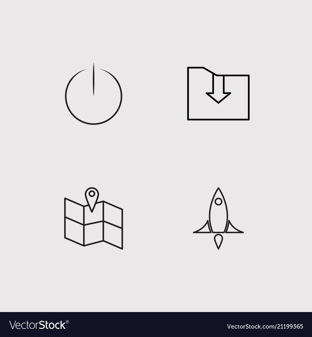 User interface simple linear icons set outlined