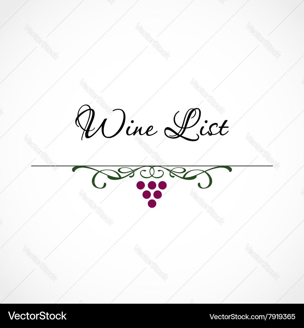 Wine list Royalty Free Vector Image - VectorStock