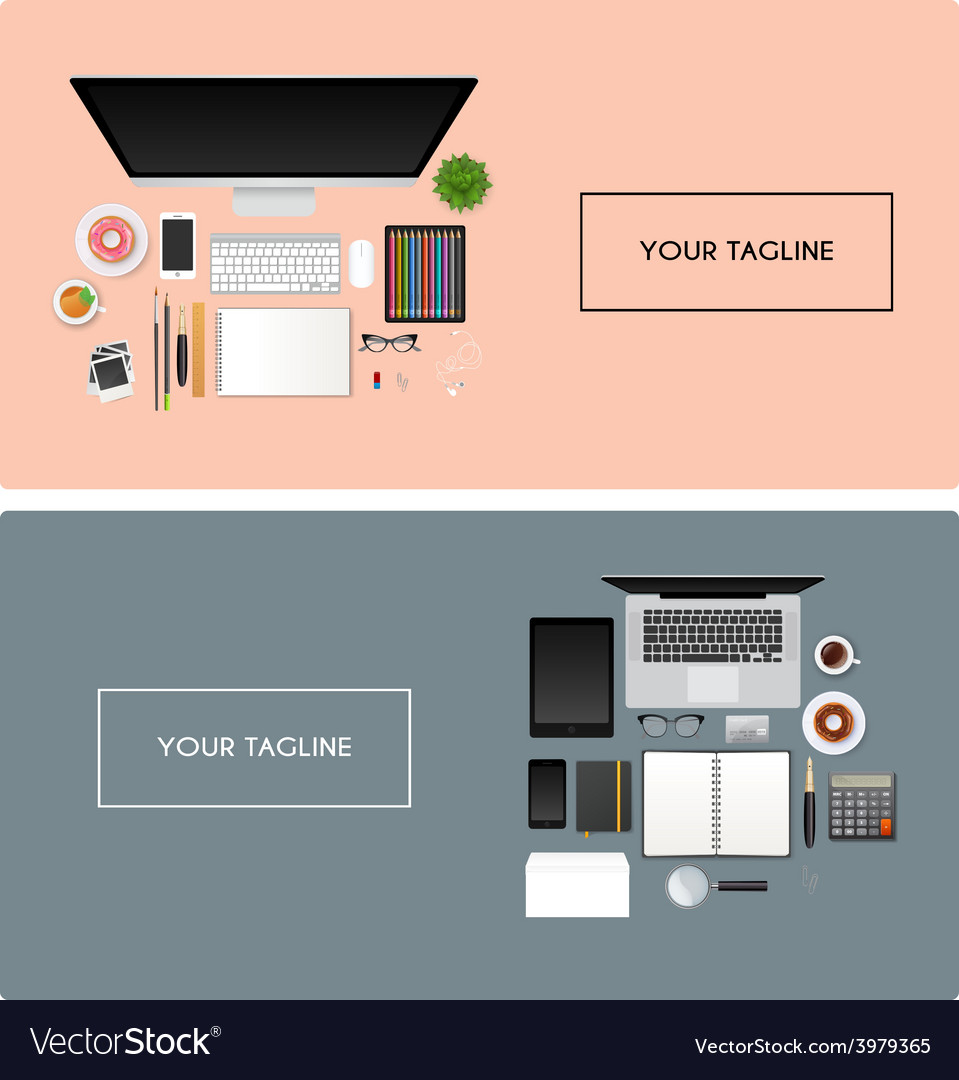 Workplace with isolated objects