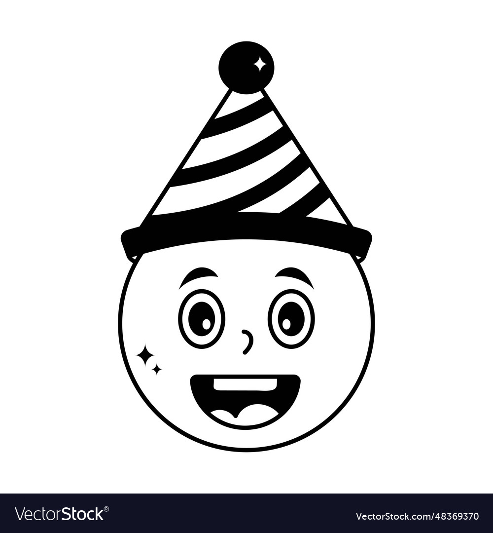 Birthday emoji doodle solid stickers eps