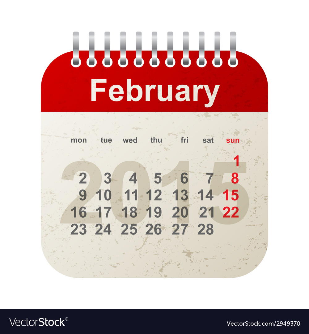 Calendar 2015 - February Royalty Free Vector Image