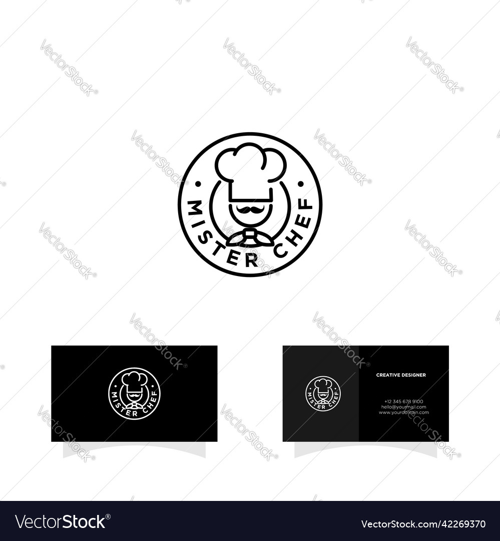 Chef hat cooking logo design Royalty Free Vector Image