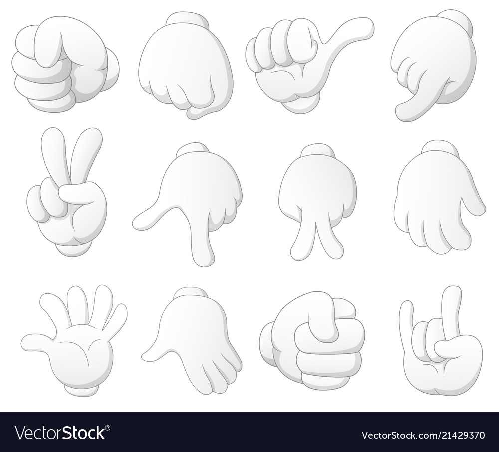 Collection of cartoon hands Royalty Free Vector Image