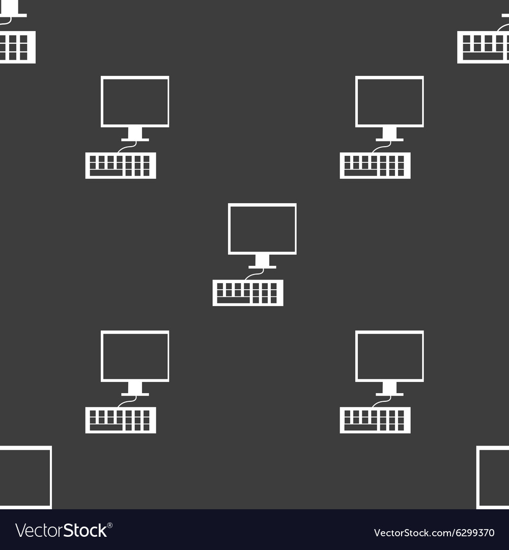 Computer monitor and keyboard icon seamless