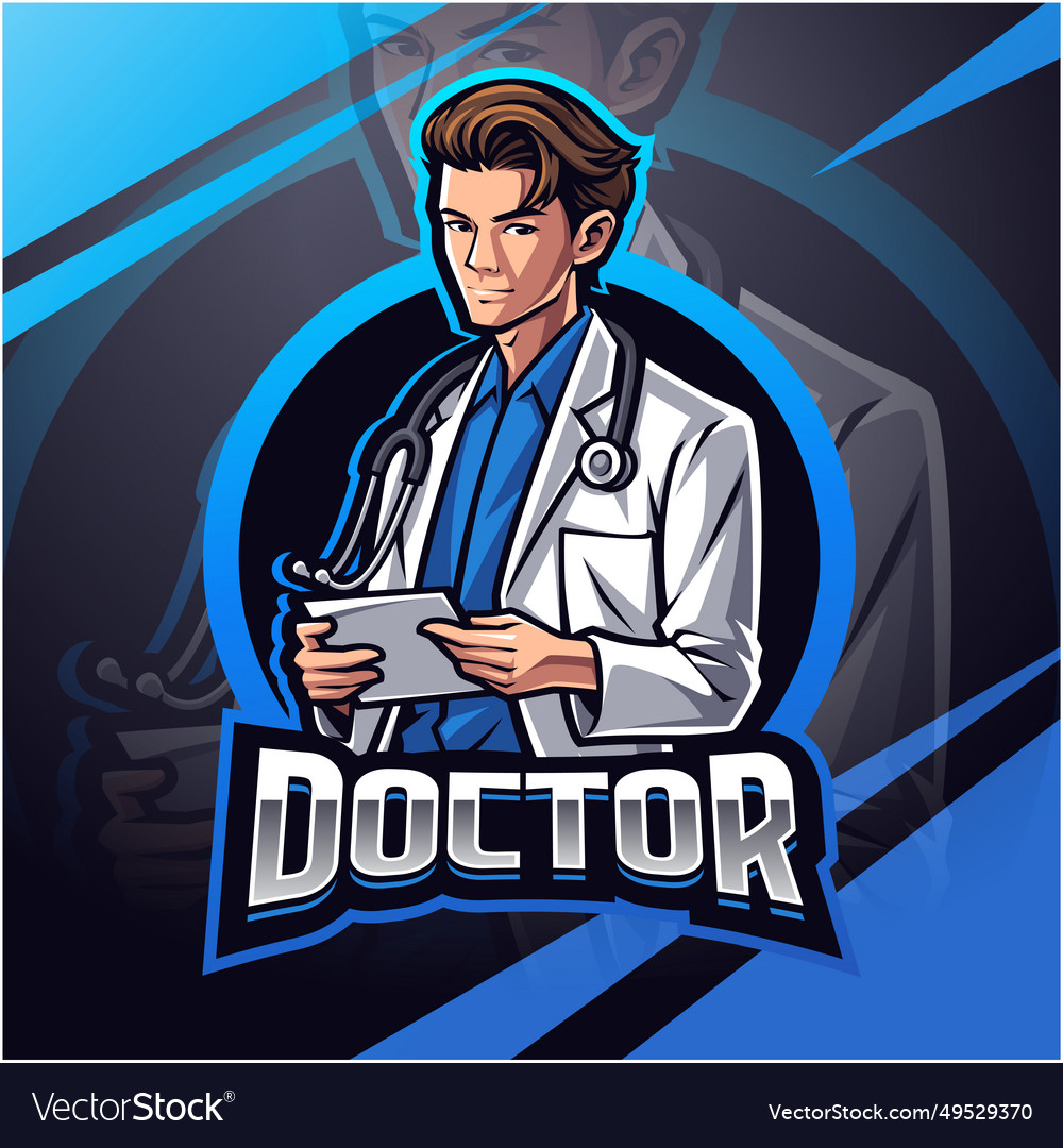 Doctor esport mascot logo design Royalty Free Vector Image