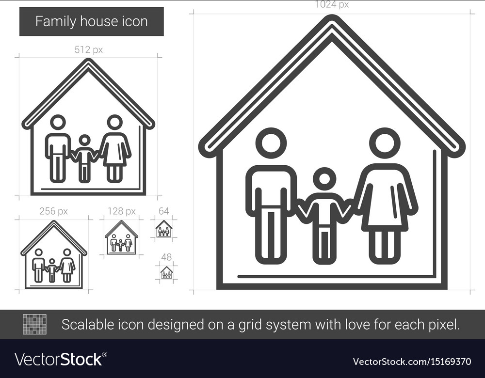 Family house line icon