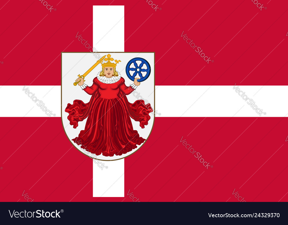 Flag of hjorring in north jutland region Vector Image