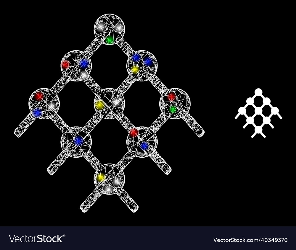 Glare web net grid dots icon vector image Glare web net grid dots icon