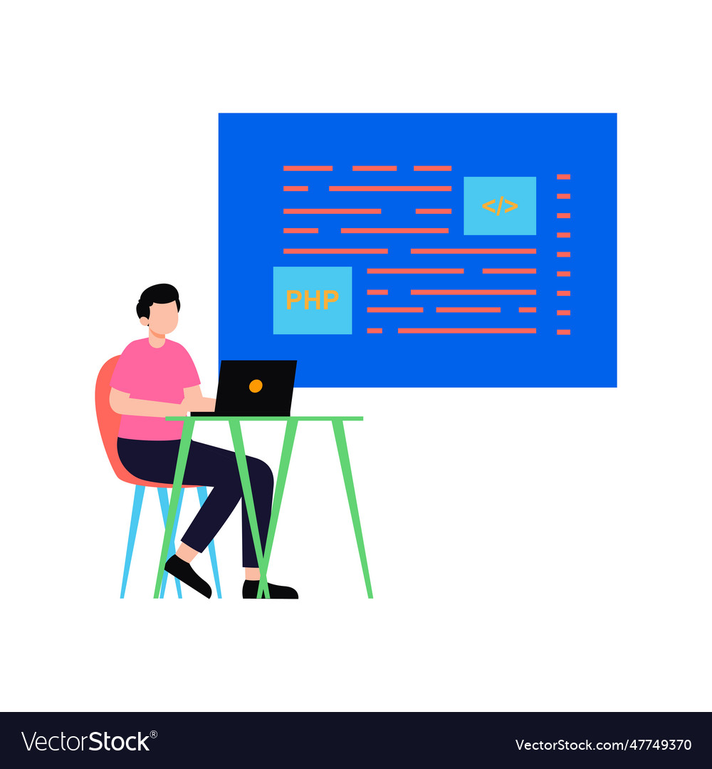 Guy is doing php coding