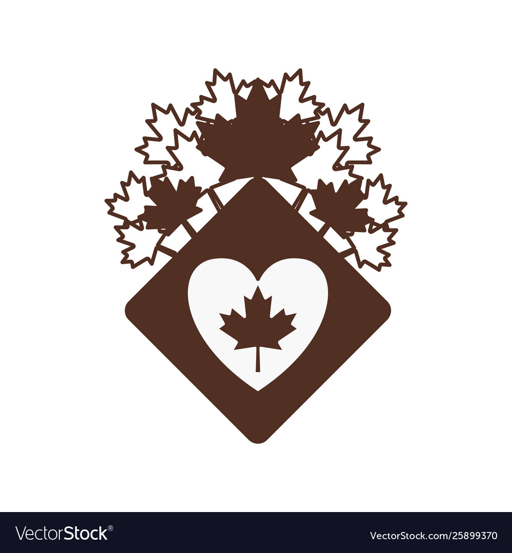 Maple leaf and heart canada design