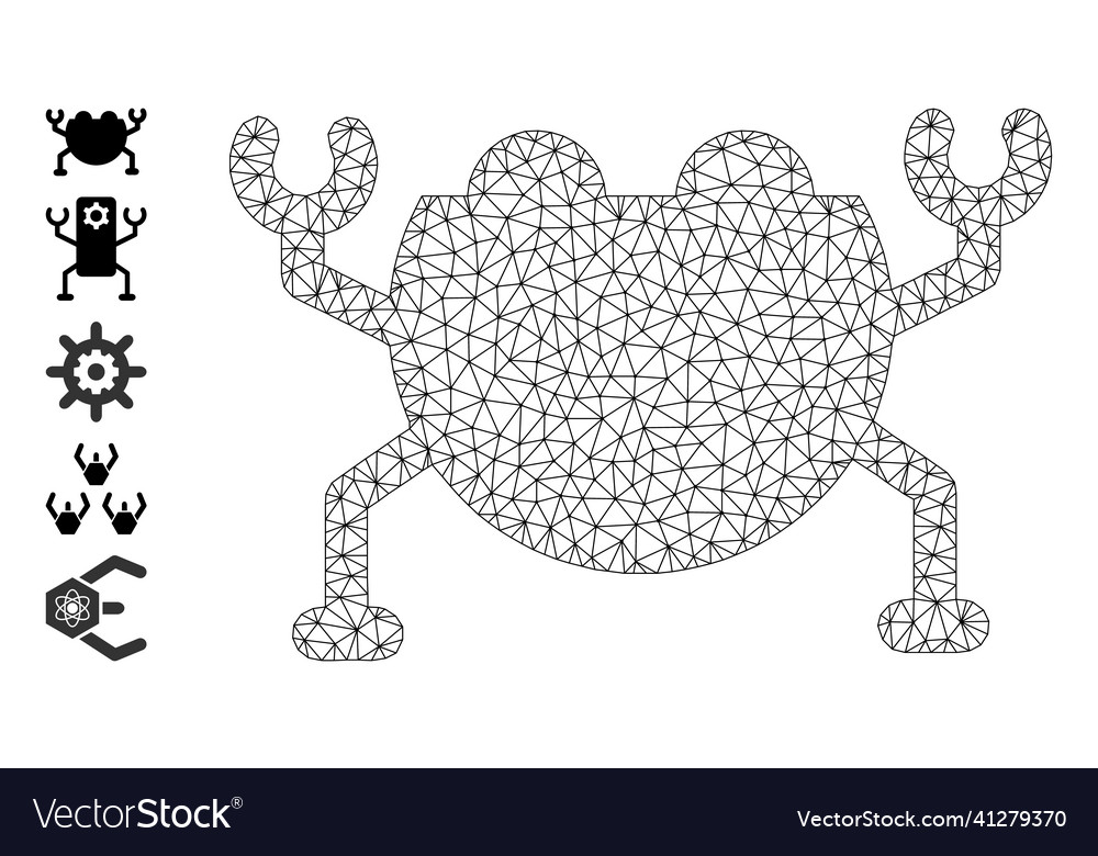 Mesh network artificial nanobot icon Vector Image Mesh network artificial nanobot icon