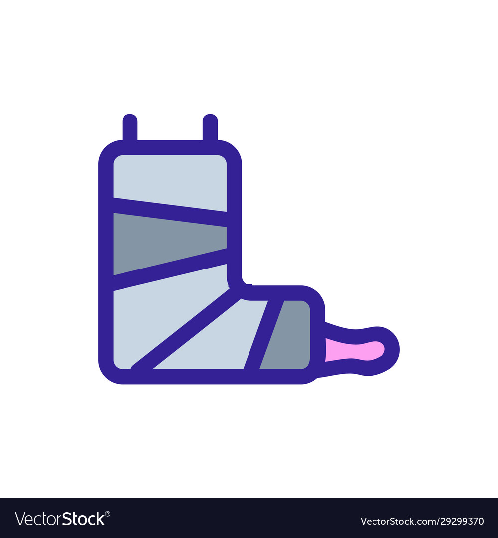 Plaster foot icon isolated contour symbol