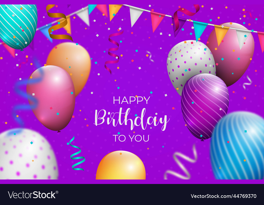 Realistic birthday background design Royalty Free Vector