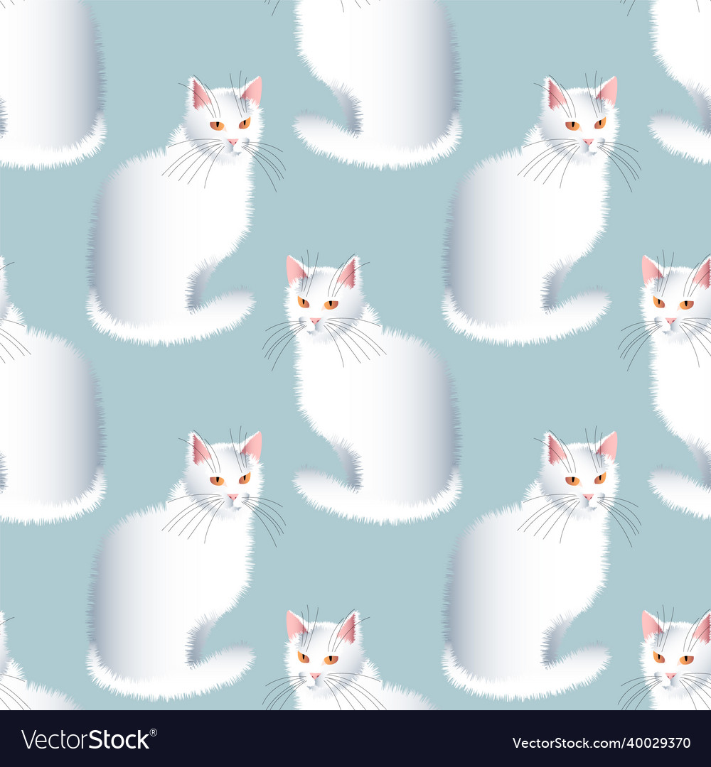 Seamless pattern with a cat