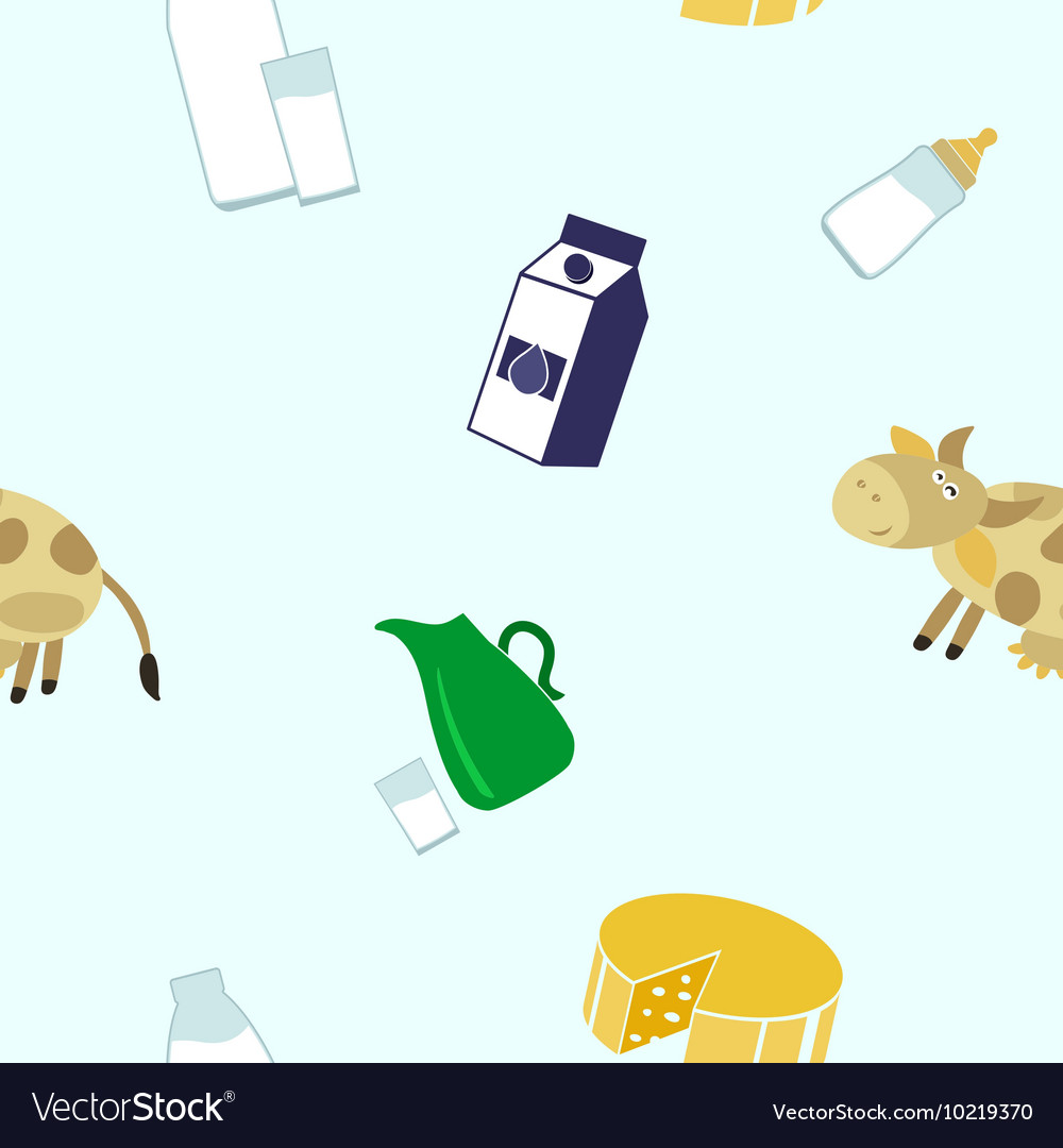 Seamless pattern with milk icons