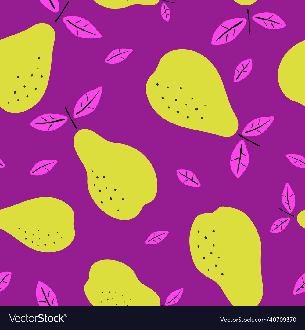 Seamless pattern with pears vector image Seamless pattern with pears
