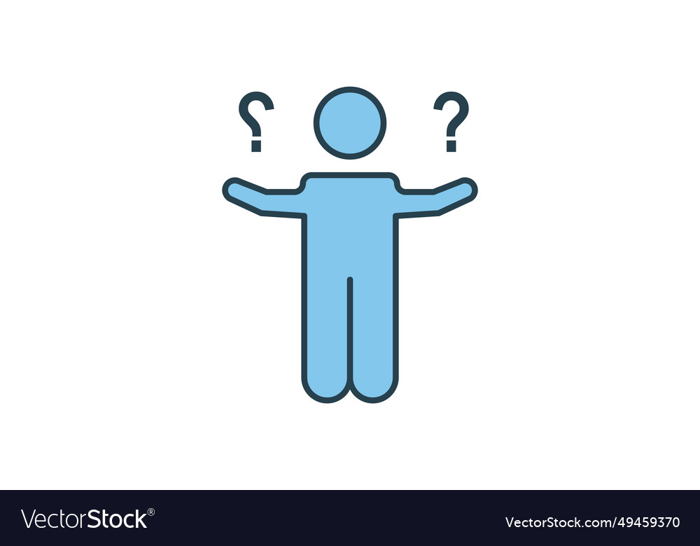 Uncertain icon human and question mark icon Vector Image