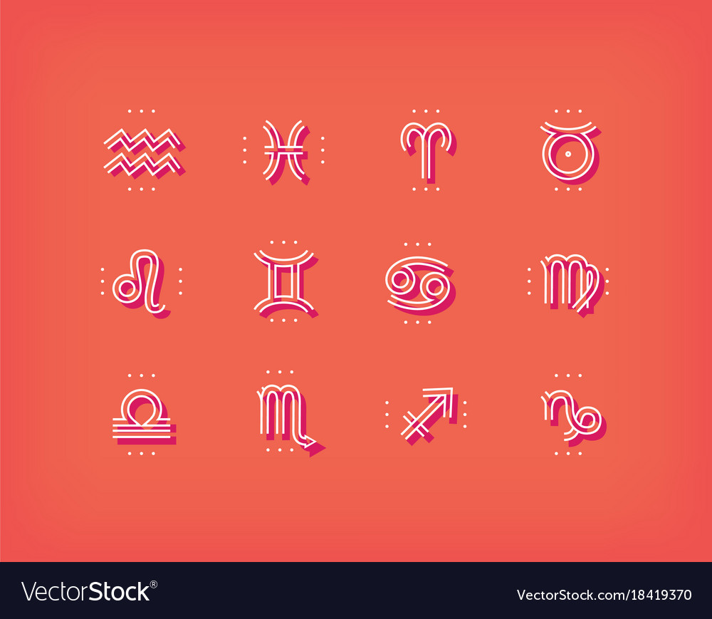 Zodiac icon sacred symbols astrology signs