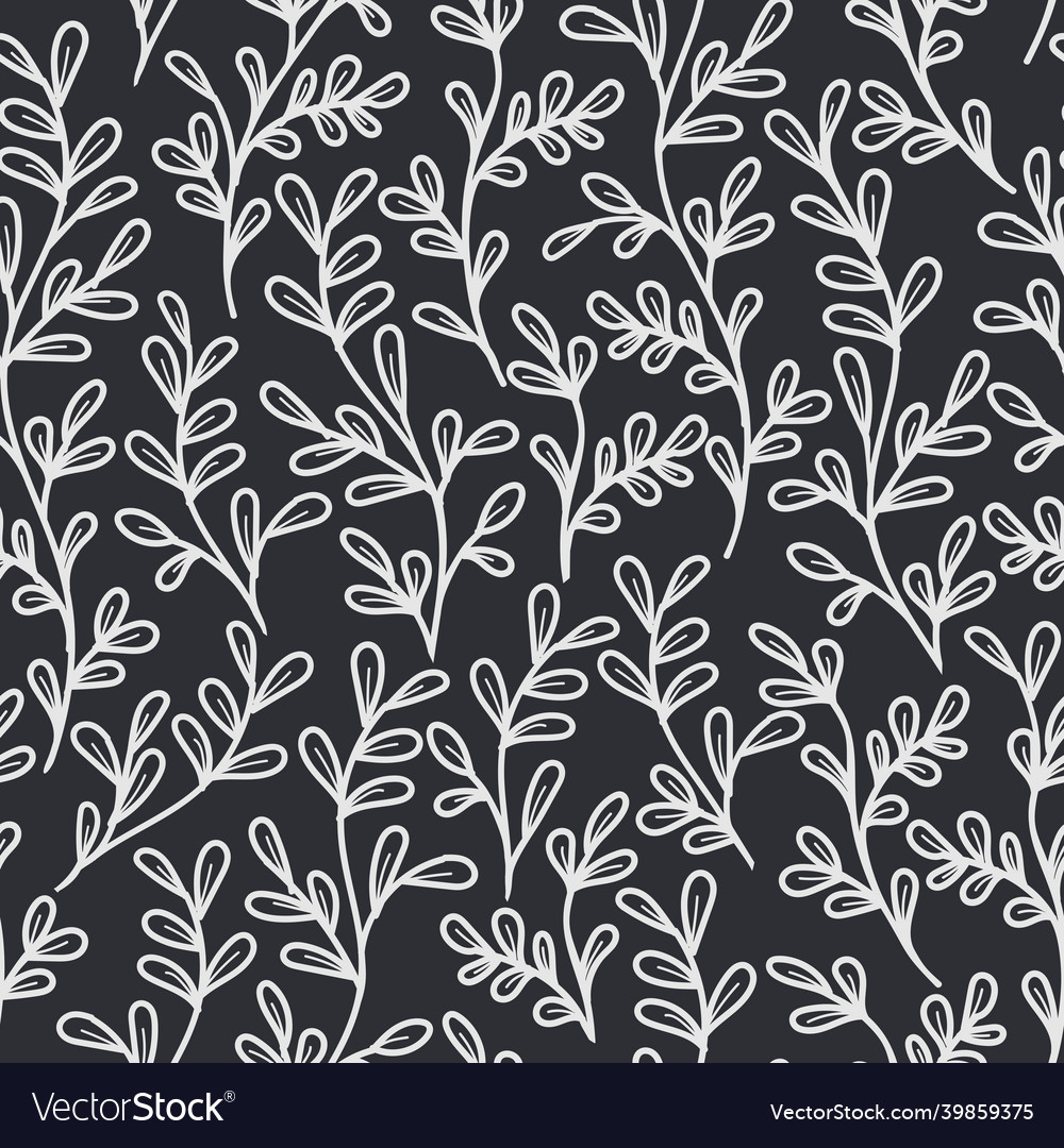 A stylish pattern of white leaves on black