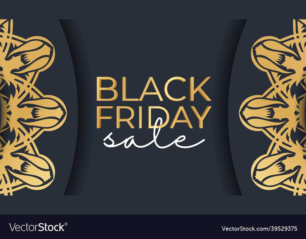 Advertising black friday dark blue with round