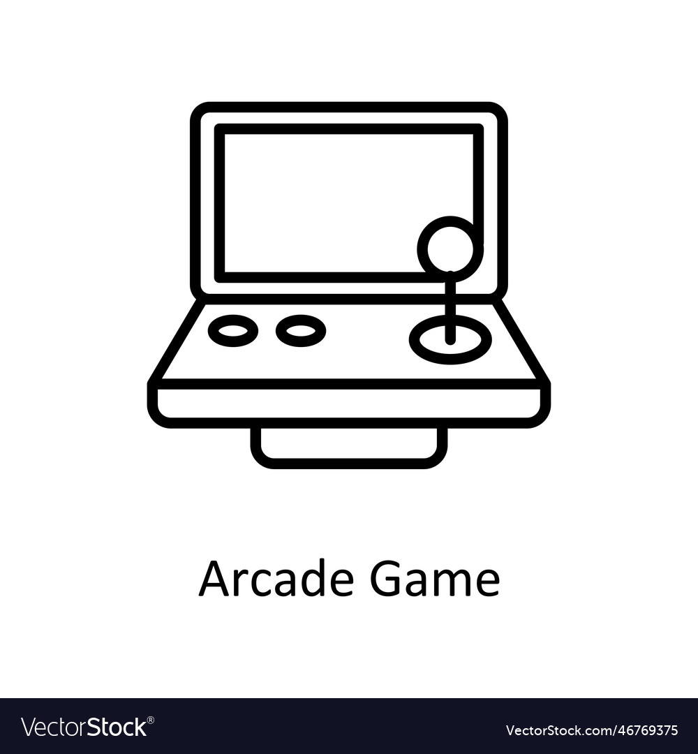 Arcade game outline icon design Royalty Free Vector Image