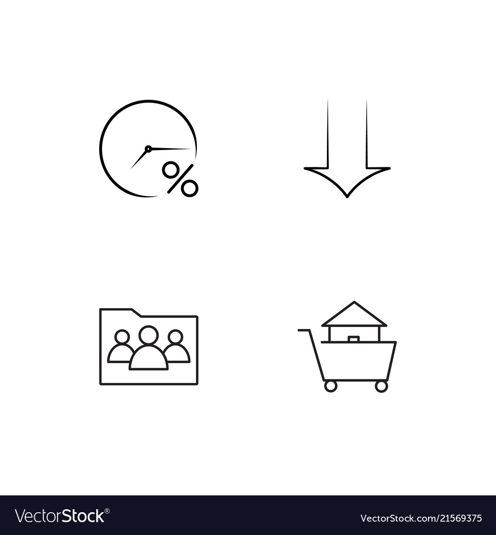 Banking linear icons set simple outline