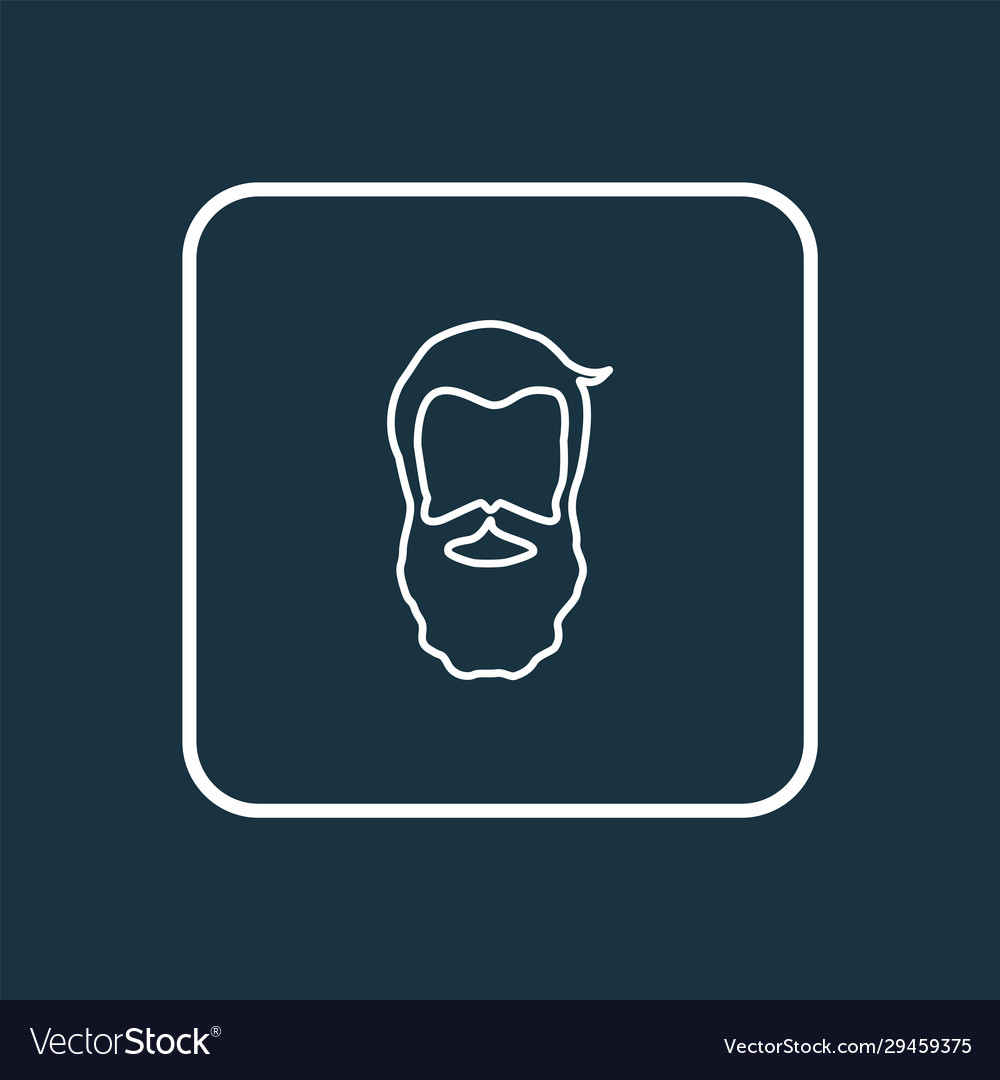 Beard icon line symbol premium quality isolated