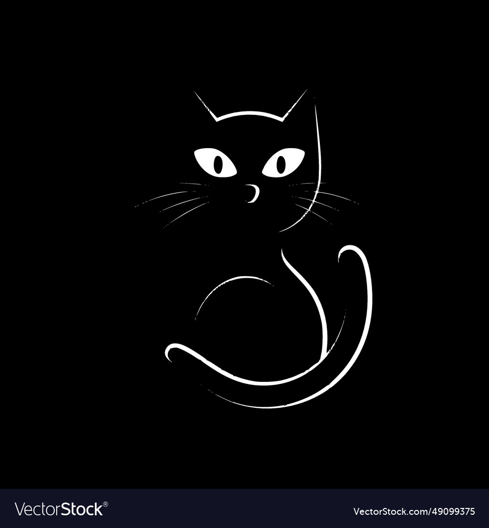 Black cat - minimalist and flat logo Royalty Free Vector