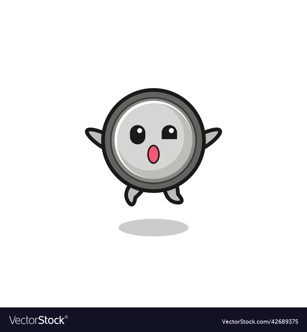 Button cell character is jumping gesture