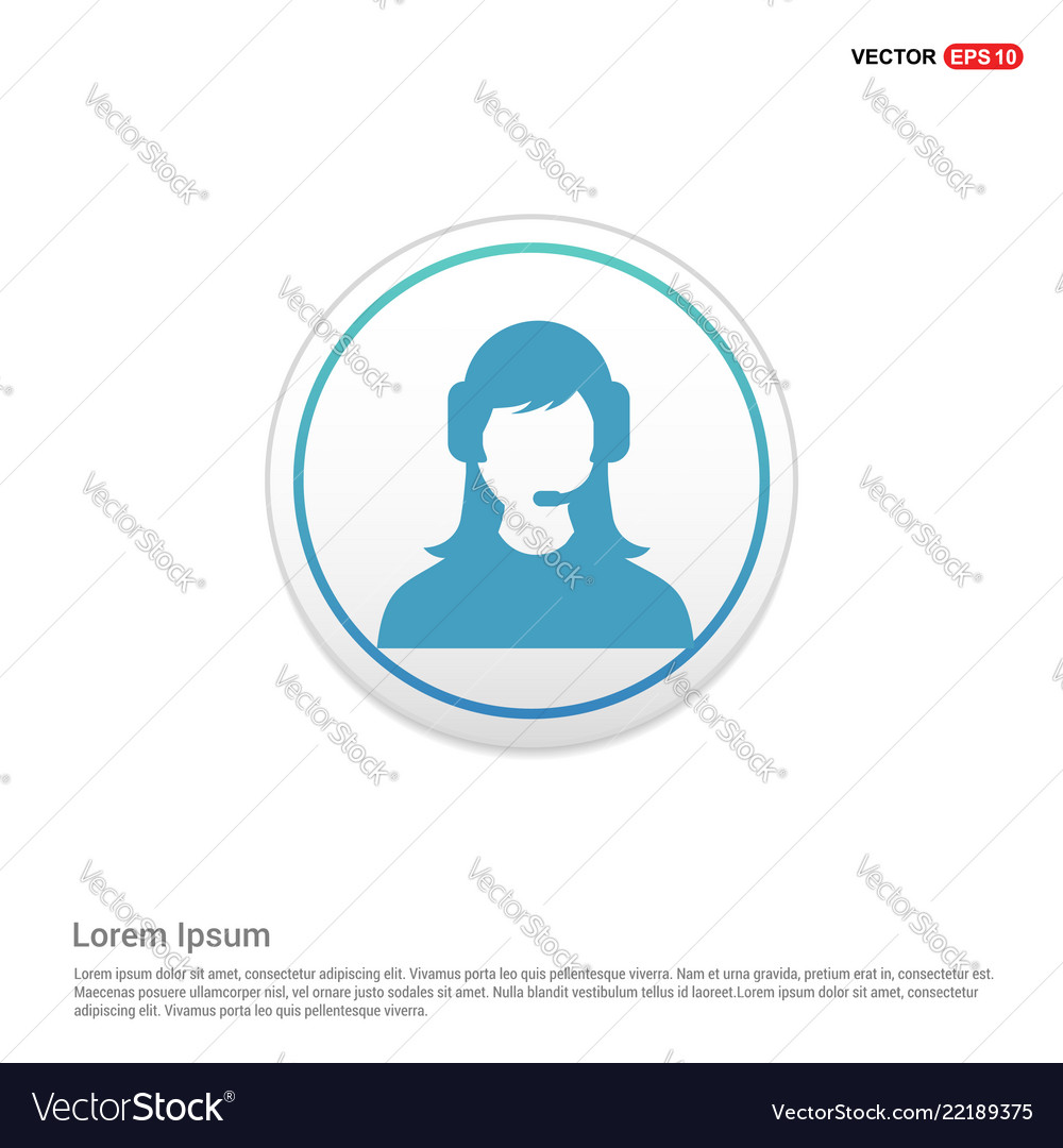 Call user icon - white circle button vector image Call user icon - white circle button