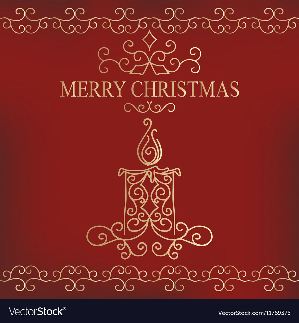 Calligraphic collection of christmas symbols Vector Image