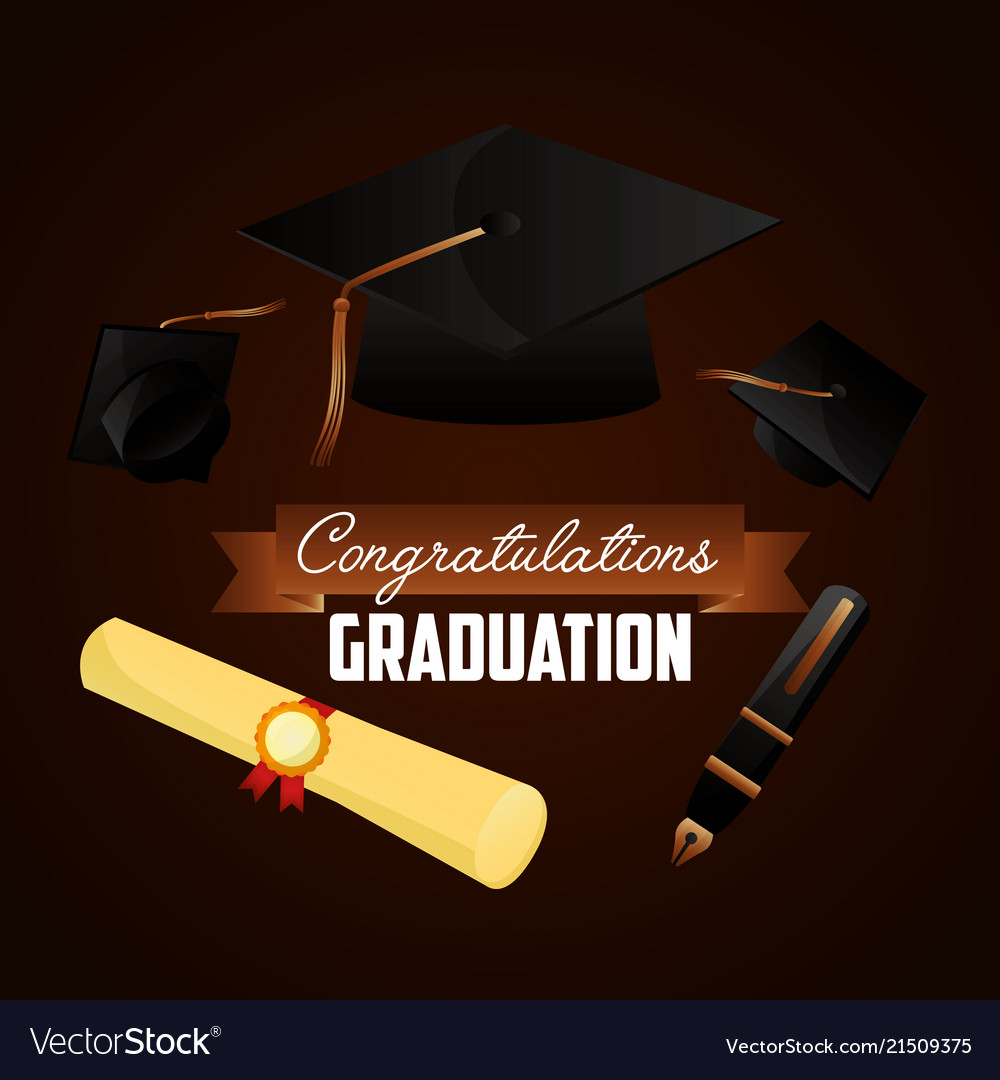 Congratulations graduation card Royalty Free Vector Image