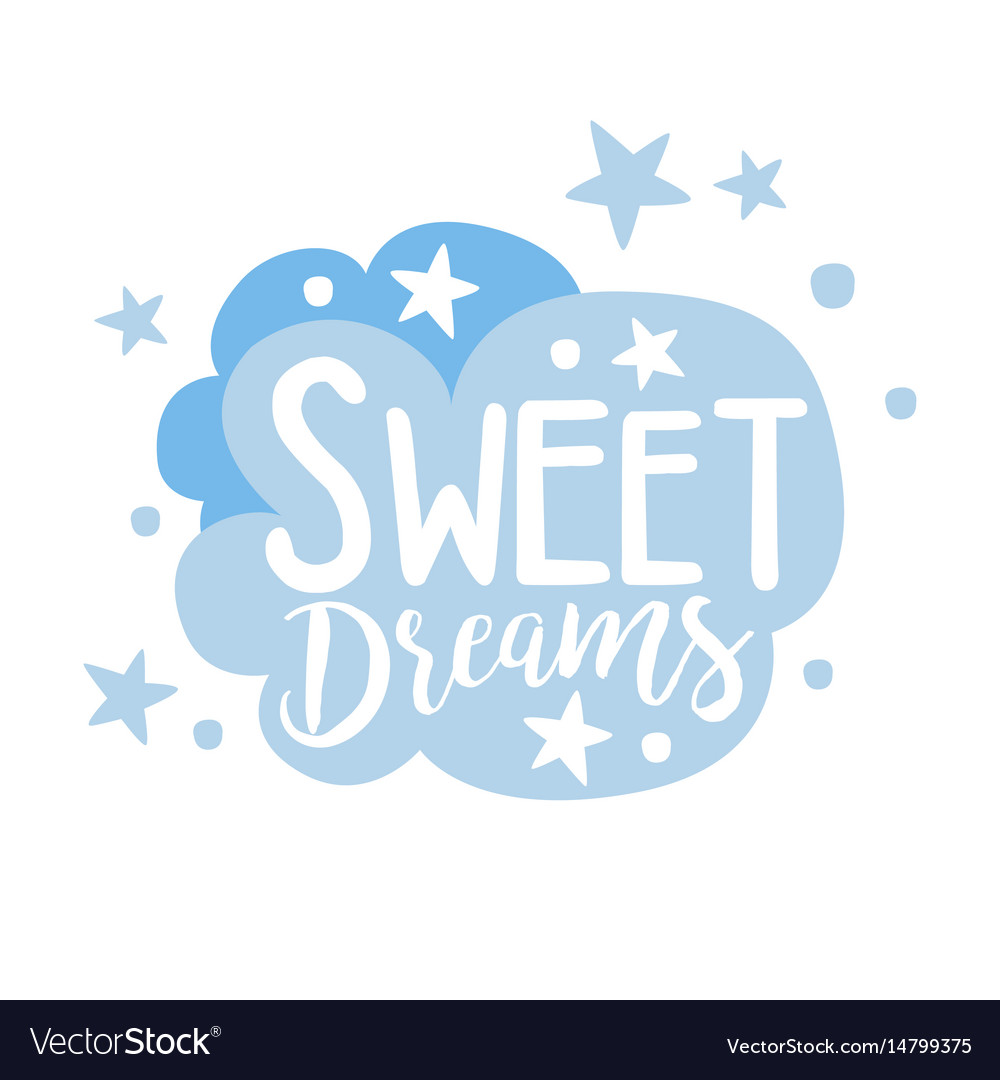 Download Cute light blue cartoon cloud sweet dreams Vector Image