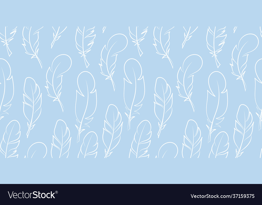 Feather seamless repeat pattern background vector image Feather seamless repeat pattern background