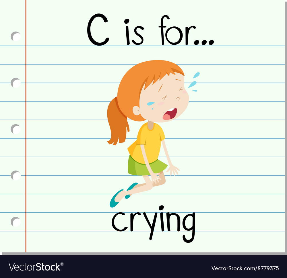 Flashcard letter c is for crying