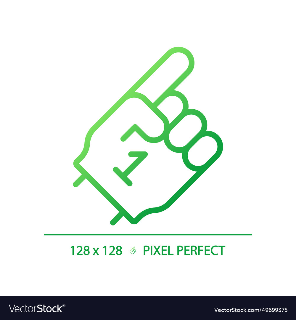 Foam finger gradient linear icon vector image Foam finger gradient linear icon