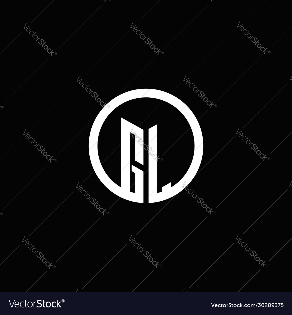 Gl monogram logo isolated with a rotating circle Vector Image Gl monogram logo isolated with a rotating circle